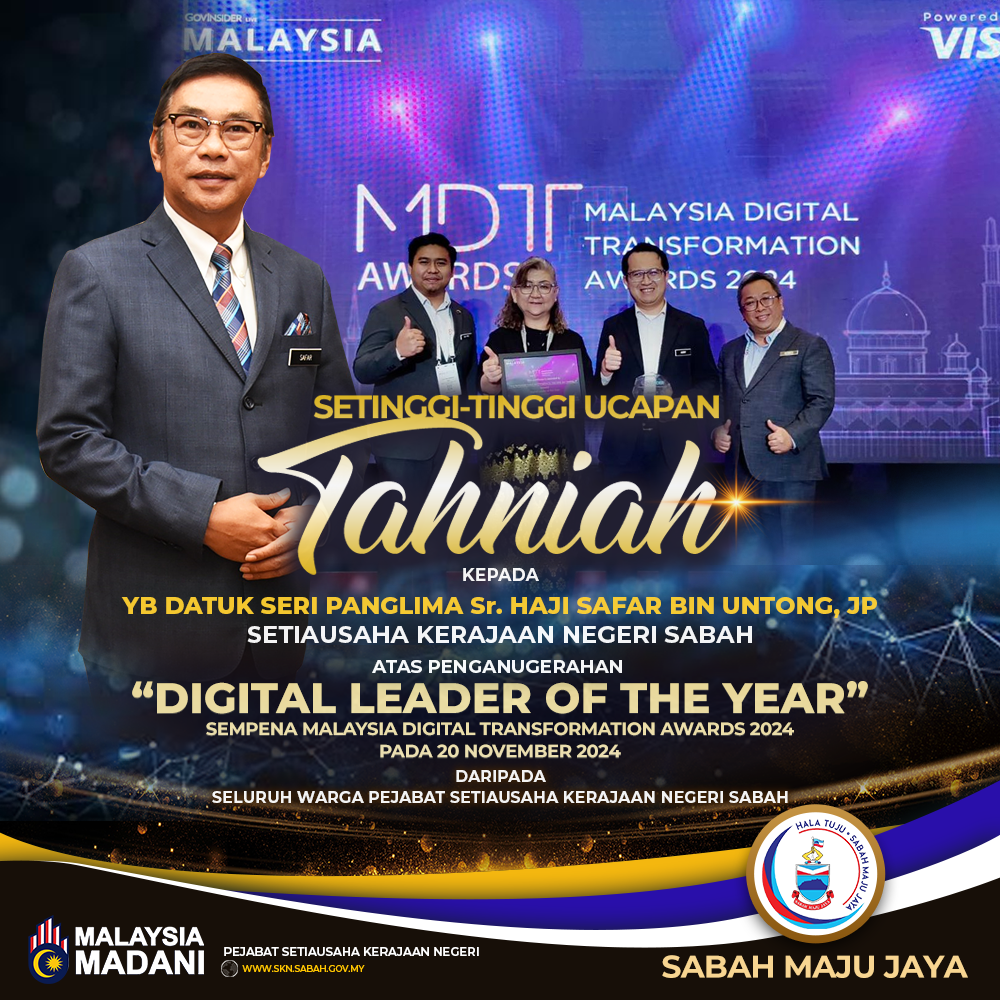 YB Datuk Seri Panglima Sr. Haji Safar Bin Untong Terima Anugerah Digital Leader of The Year 2024